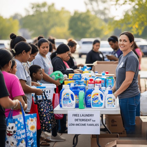 free laundry detergent for low income families