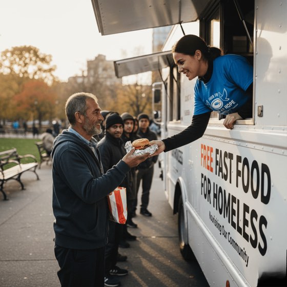free fast food for homeless